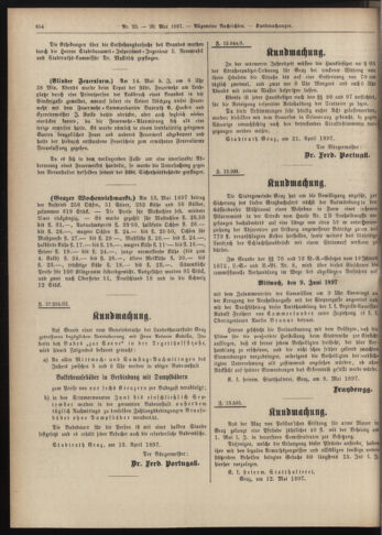 Amtsblatt der landesfürstlichen Hauptstadt Graz 18970520 Seite: 22