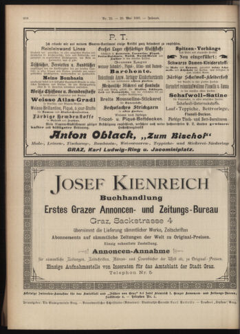 Amtsblatt der landesfürstlichen Hauptstadt Graz 18970520 Seite: 26