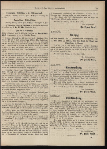 Amtsblatt der landesfürstlichen Hauptstadt Graz 18970601 Seite: 27