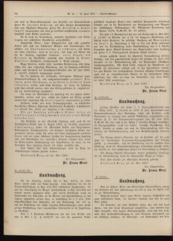 Amtsblatt der landesfürstlichen Hauptstadt Graz 18970610 Seite: 20