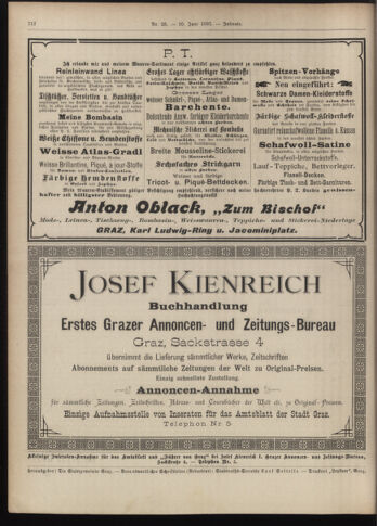 Amtsblatt der landesfürstlichen Hauptstadt Graz 18970610 Seite: 22