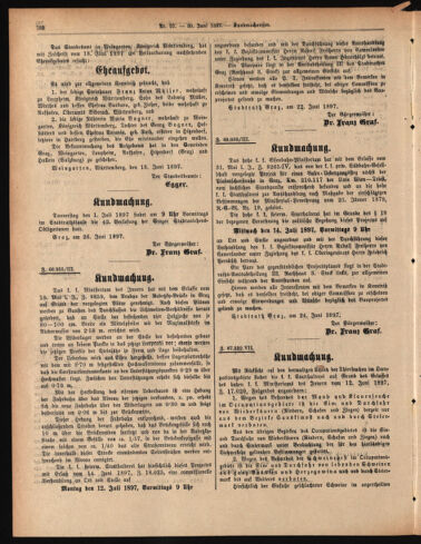 Amtsblatt der landesfürstlichen Hauptstadt Graz 18970630 Seite: 20