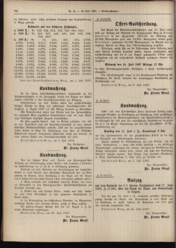 Amtsblatt der landesfürstlichen Hauptstadt Graz 18970710 Seite: 18