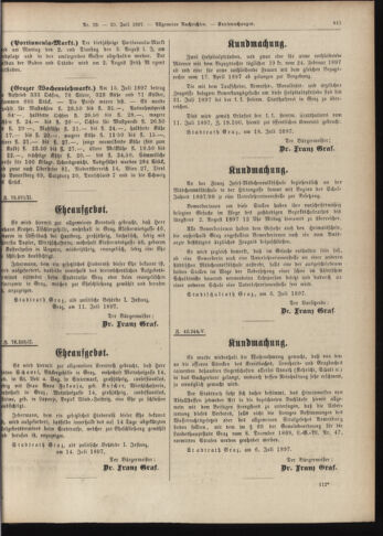 Amtsblatt der landesfürstlichen Hauptstadt Graz 18970720 Seite: 27