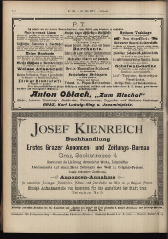 Amtsblatt der landesfürstlichen Hauptstadt Graz 18970720 Seite: 30