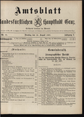 Amtsblatt der landesfürstlichen Hauptstadt Graz