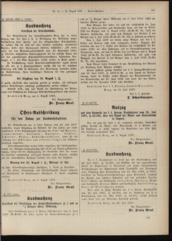 Amtsblatt der landesfürstlichen Hauptstadt Graz 18970810 Seite: 25