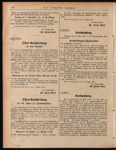 Amtsblatt der landesfürstlichen Hauptstadt Graz 18970820 Seite: 12