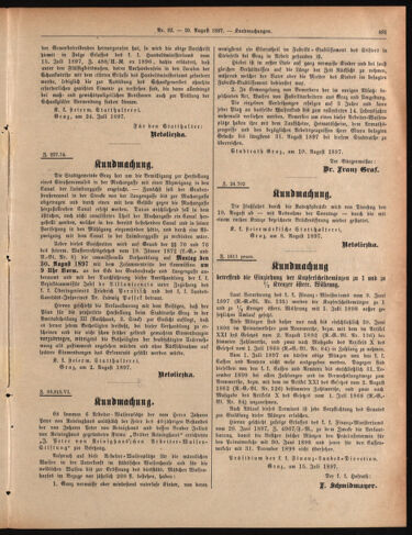 Amtsblatt der landesfürstlichen Hauptstadt Graz 18970820 Seite: 13