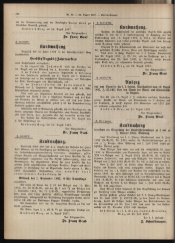 Amtsblatt der landesfürstlichen Hauptstadt Graz 18970831 Seite: 12