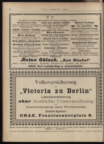 Amtsblatt der landesfürstlichen Hauptstadt Graz 18970831 Seite: 14