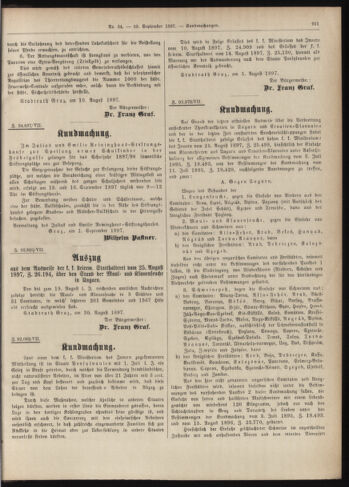 Amtsblatt der landesfürstlichen Hauptstadt Graz 18970910 Seite: 13