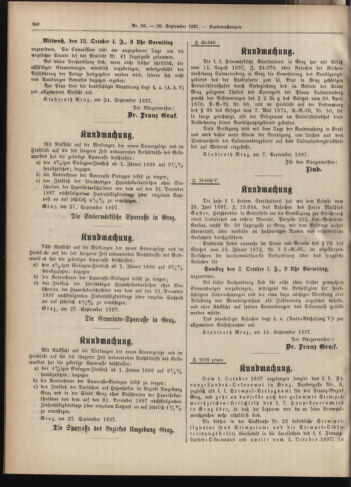 Amtsblatt der landesfürstlichen Hauptstadt Graz 18970930 Seite: 24