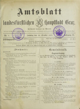 Amtsblatt der landesfürstlichen Hauptstadt Graz 18971010 Seite: 1