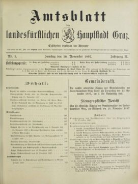 Amtsblatt der landesfürstlichen Hauptstadt Graz 18971120 Seite: 1