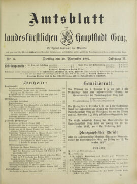 Amtsblatt der landesfürstlichen Hauptstadt Graz 18971130 Seite: 1