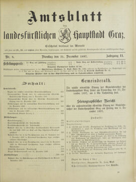 Amtsblatt der landesfürstlichen Hauptstadt Graz 18971221 Seite: 1