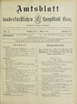 Amtsblatt der landesfürstlichen Hauptstadt Graz 18980301 Seite: 1