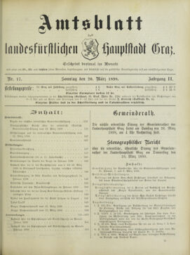 Amtsblatt der landesfürstlichen Hauptstadt Graz 18980320 Seite: 1