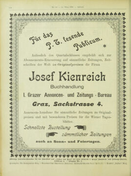 Amtsblatt der landesfürstlichen Hauptstadt Graz 18980331 Seite: 22