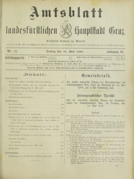 Amtsblatt der landesfürstlichen Hauptstadt Graz 18980520 Seite: 1