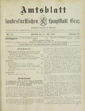 Amtsblatt der landesfürstlichen Hauptstadt Graz 18980731 Seite: 1