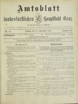 Amtsblatt der landesfürstlichen Hauptstadt Graz 18980910 Seite: 1