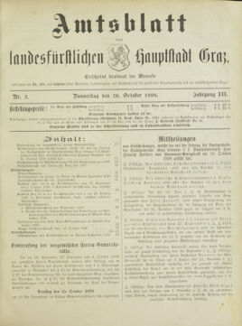 Amtsblatt der landesfürstlichen Hauptstadt Graz 18981020 Seite: 1