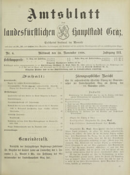 Amtsblatt der landesfürstlichen Hauptstadt Graz 18981130 Seite: 1