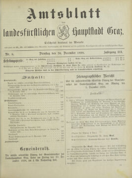 Amtsblatt der landesfürstlichen Hauptstadt Graz 18981220 Seite: 1