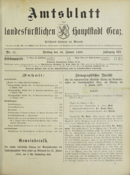 Amtsblatt der landesfürstlichen Hauptstadt Graz 18990120 Seite: 1