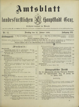 Amtsblatt der landesfürstlichen Hauptstadt Graz 18990131 Seite: 1