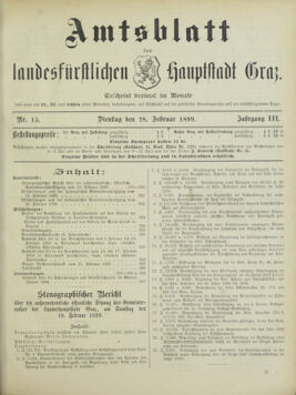 Amtsblatt der landesfürstlichen Hauptstadt Graz 18990228 Seite: 1