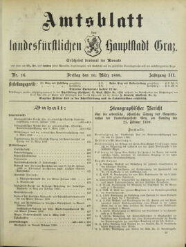 Amtsblatt der landesfürstlichen Hauptstadt Graz 18990310 Seite: 1