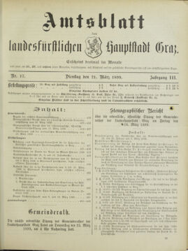 Amtsblatt der landesfürstlichen Hauptstadt Graz 18990321 Seite: 1