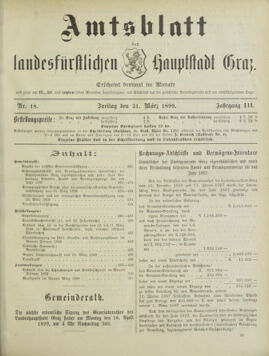 Amtsblatt der landesfürstlichen Hauptstadt Graz 18990331 Seite: 1