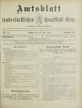 Amtsblatt der landesfürstlichen Hauptstadt Graz 18990520 Seite: 1