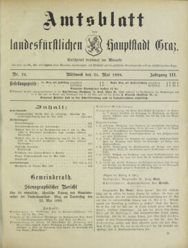 Amtsblatt der landesfürstlichen Hauptstadt Graz 18990531 Seite: 1