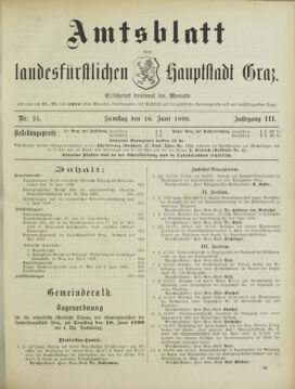 Amtsblatt der landesfürstlichen Hauptstadt Graz 18990610 Seite: 1