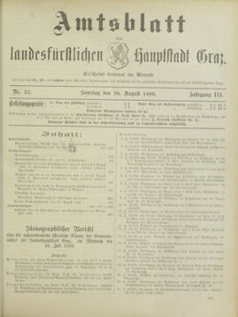 Amtsblatt der landesfürstlichen Hauptstadt Graz 18990820 Seite: 1