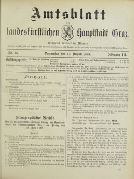 Amtsblatt der landesfürstlichen Hauptstadt Graz 18990831 Seite: 1