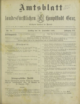 Amtsblatt der landesfürstlichen Hauptstadt Graz 18990930 Seite: 1