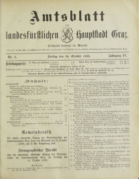 Amtsblatt der landesfürstlichen Hauptstadt Graz 18991020 Seite: 1