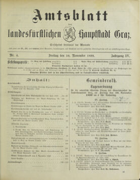 Amtsblatt der landesfürstlichen Hauptstadt Graz 18991110 Seite: 1