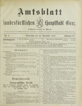 Amtsblatt der landesfürstlichen Hauptstadt Graz 18991130 Seite: 1