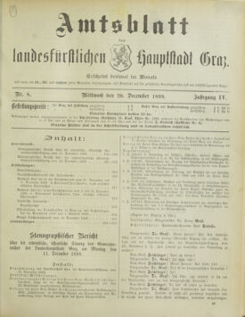 Amtsblatt der landesfürstlichen Hauptstadt Graz 18991220 Seite: 1