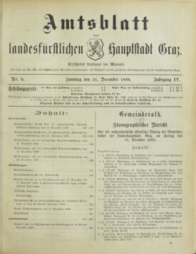 Amtsblatt der landesfürstlichen Hauptstadt Graz 18991231 Seite: 1