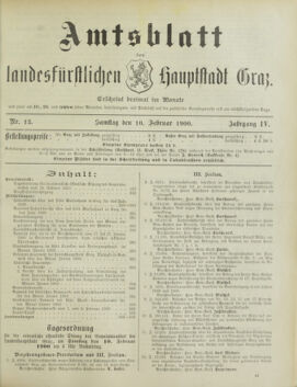 Amtsblatt der landesfürstlichen Hauptstadt Graz 19000210 Seite: 1