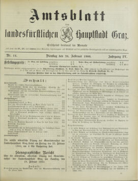 Amtsblatt der landesfürstlichen Hauptstadt Graz 19000220 Seite: 1