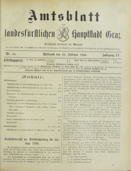 Amtsblatt der landesfürstlichen Hauptstadt Graz 19000228 Seite: 1